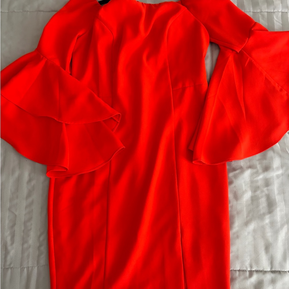 VENUS Vibrant Red Long Sleeve Dress